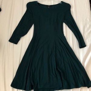 NWOT Forever 21 Dark Green Lace Back Skater Dress